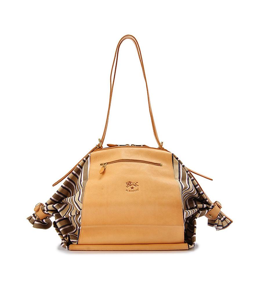 ベージュストライプ×ヌメ