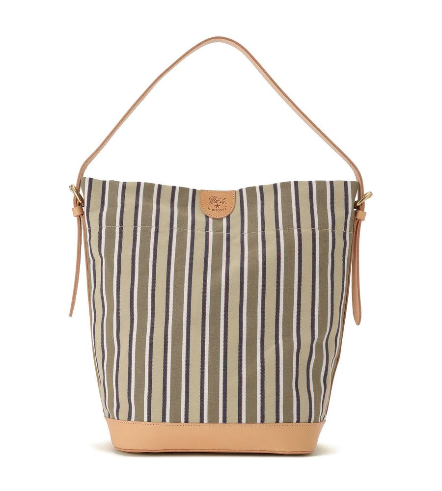 ベージュストライプ×ヌメ