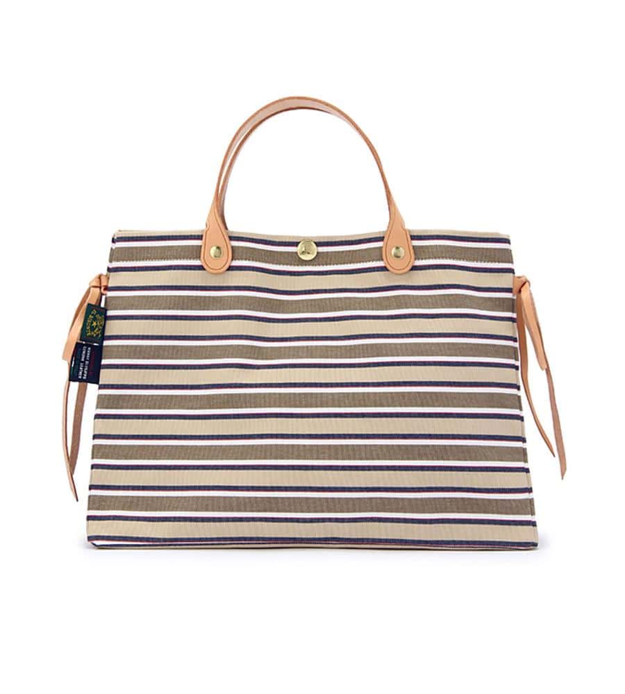 ベージュストライプ×ヌメ